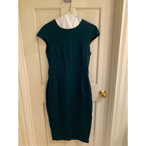 ZARA basic green bodycon dress back zipper - Picture 1 of 6